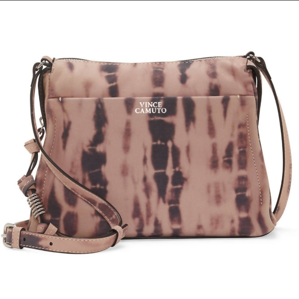 Vince Camuto Leather Brown/Tan Tie Dye Purse